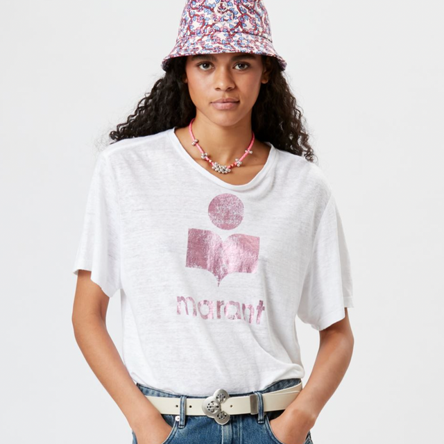 Zewel T-Shirt / Pink & White
