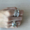 Silver Black Diamond Thumb Ring